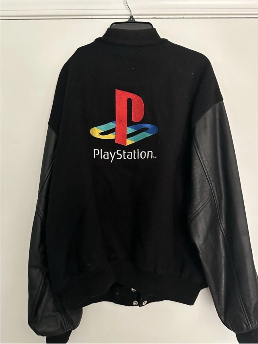 Vintage PlayStation jacket Size XL Leather Wool Bomber Made In USA